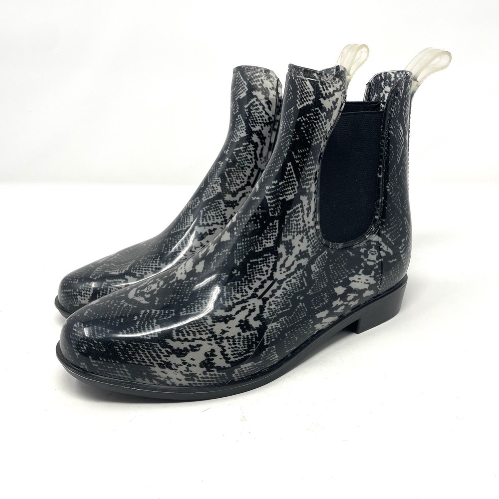 Time And Tru Women's Chelsea boots  Snakeskin Print‎ Ankle Waterproof Rain 7